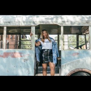 Black Patent Mini Skirt